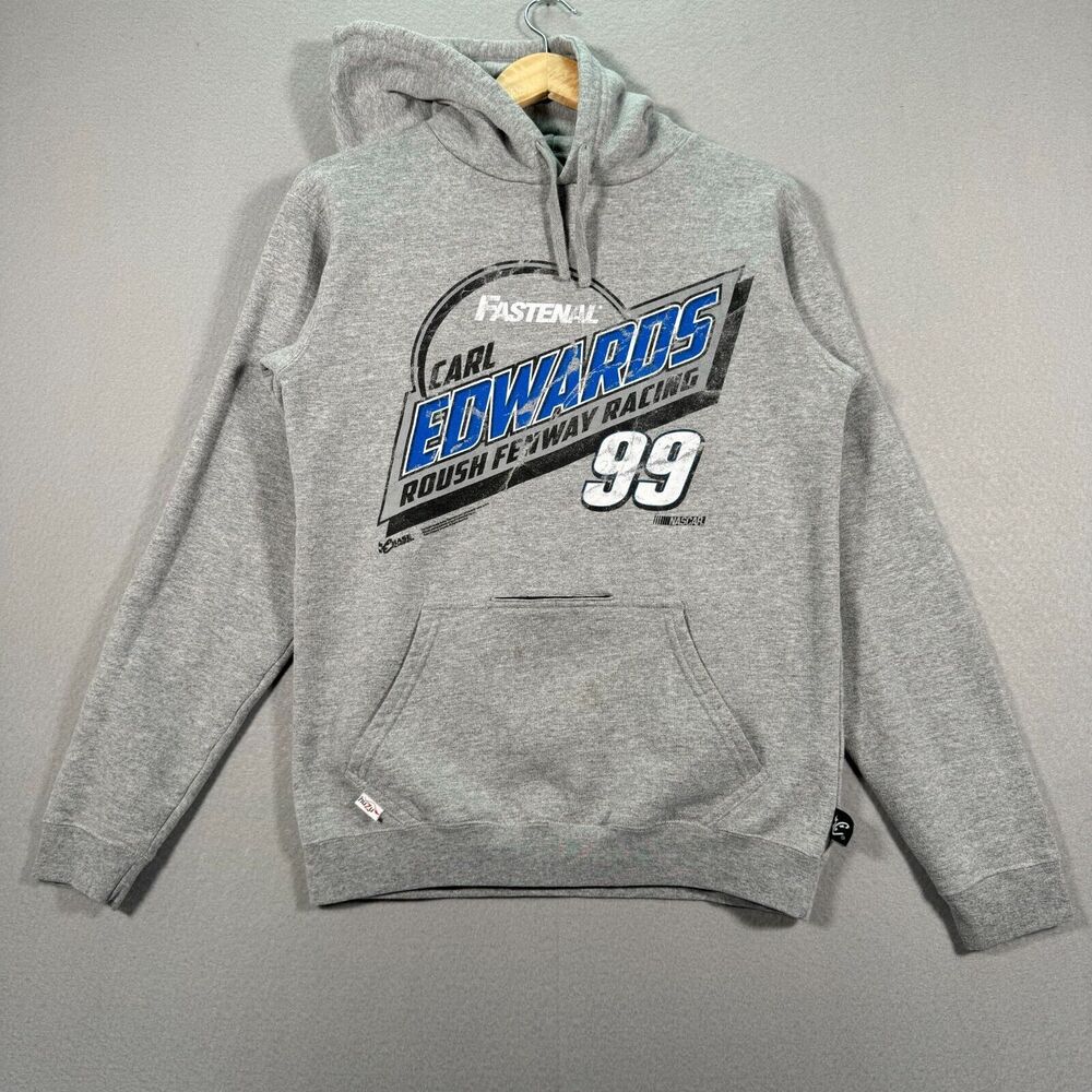 Carl Edwards Chase Authentics 99 Hoodie Mens Small Gray Nascar Roush Fenway
